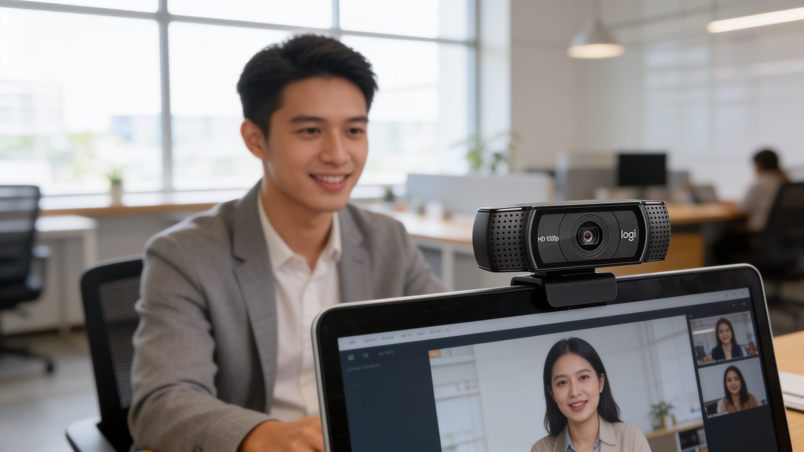 Sewa webcam Logitech C920 Full HD untuk meeting online di Malang