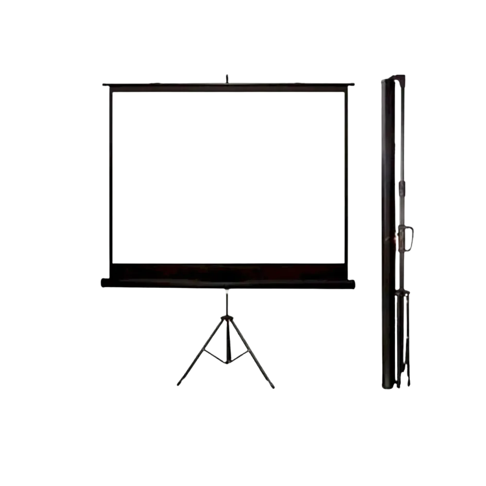 Layar proyektor 70 inch tripod portable untuk disewa di Malang